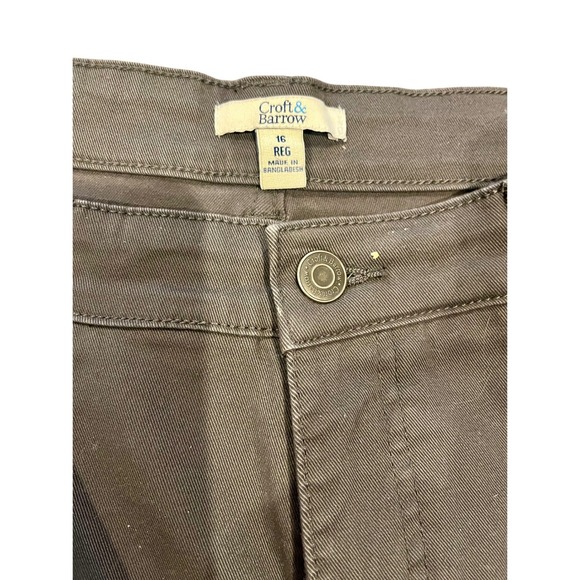 croft & barrow Pants - Croft & Barrow Womens Size 16 Regular Gray Straight Leg Stretch Pants
